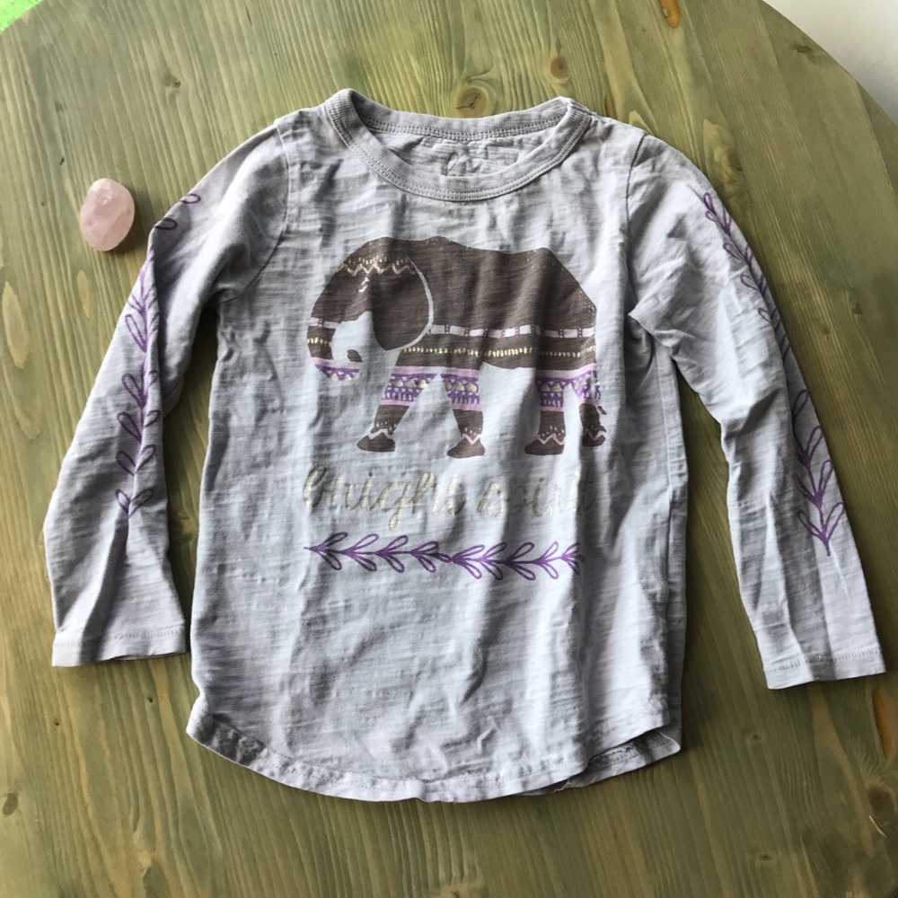 Girls Elephant Long Sleeve Tee